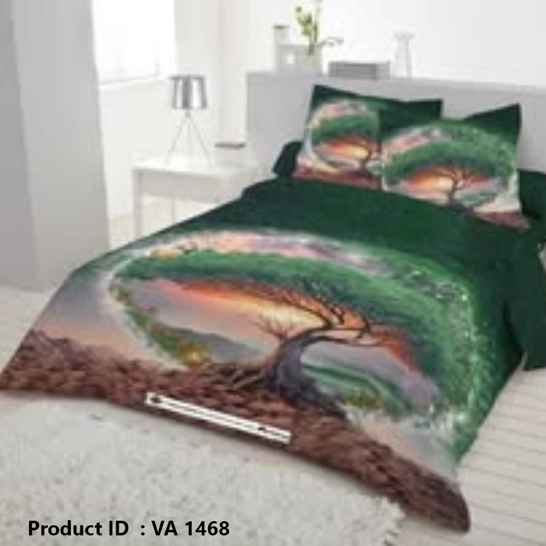 Digital 3D Print Luxury Panel Bed Sheet King Size