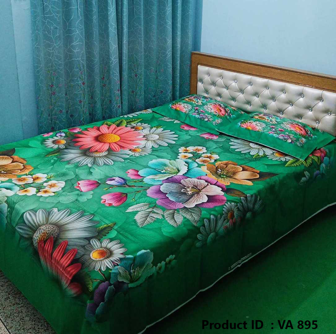 Digital 3D Print Luxury Panel Bed Sheet King Size