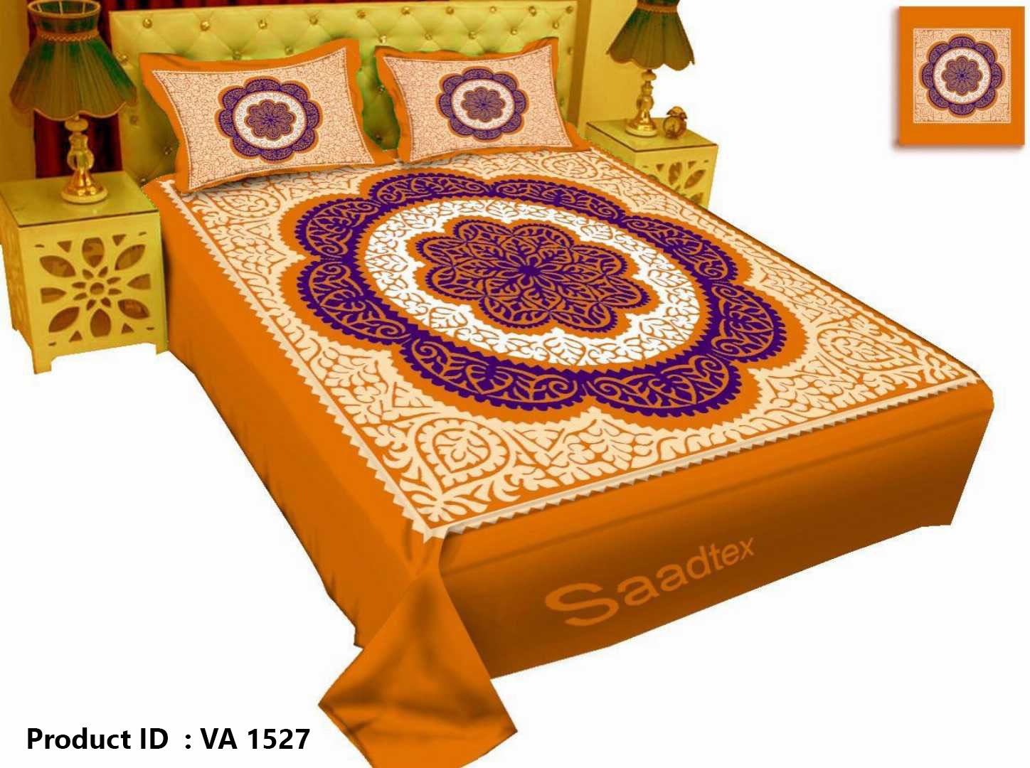 Digital Home Tex Luxury Panel Cotton Bed Sheet King Size