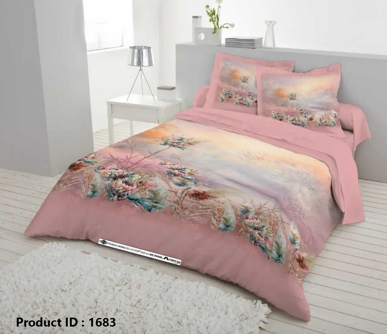 Digital 3D Print Luxury Panel Bed Sheet King Size
