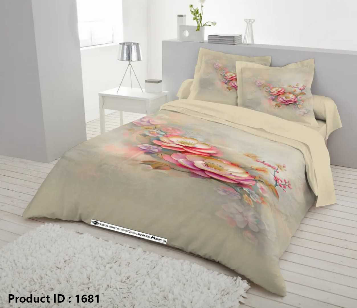 Digital 3D Print Luxury Panel Bed Sheet King Size