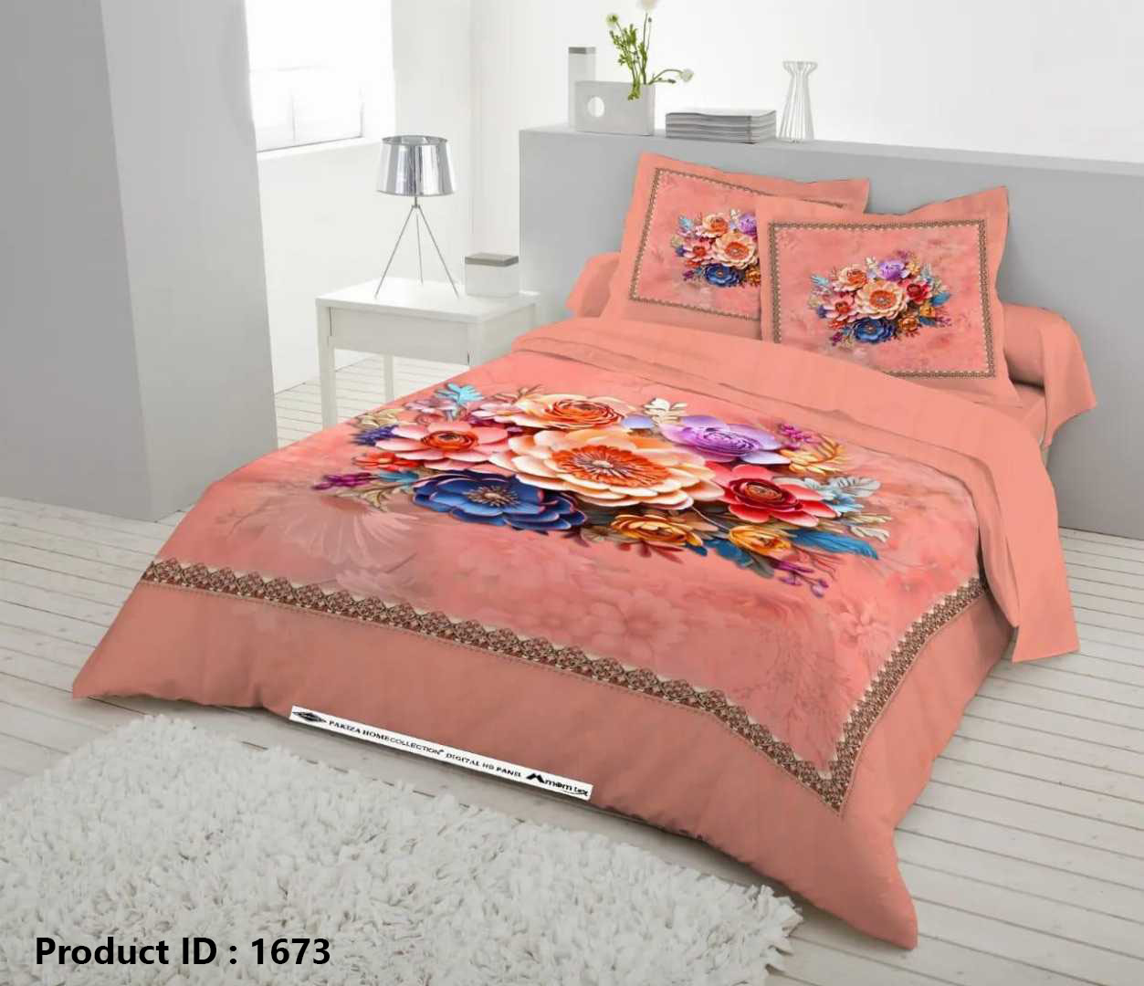 Digital 3D Print Luxury Panel Bed Sheet King Size