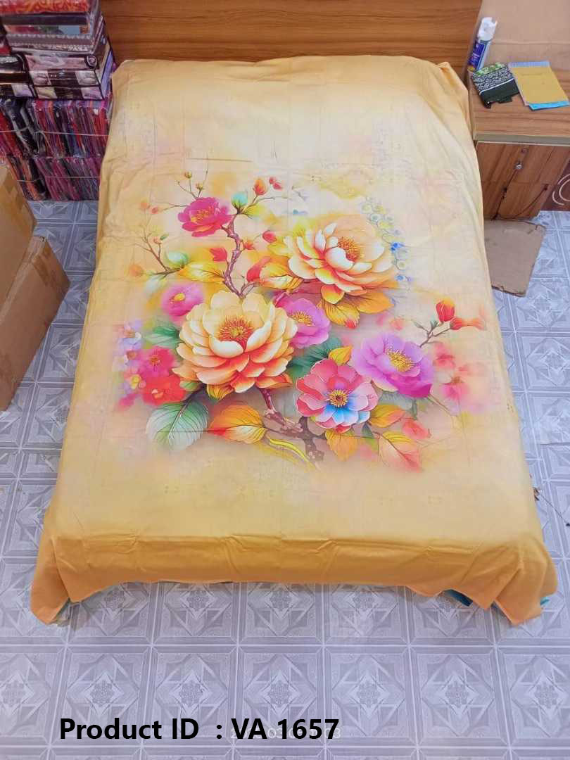 Digital 3D Print Luxury Panel Bed Sheet King Size