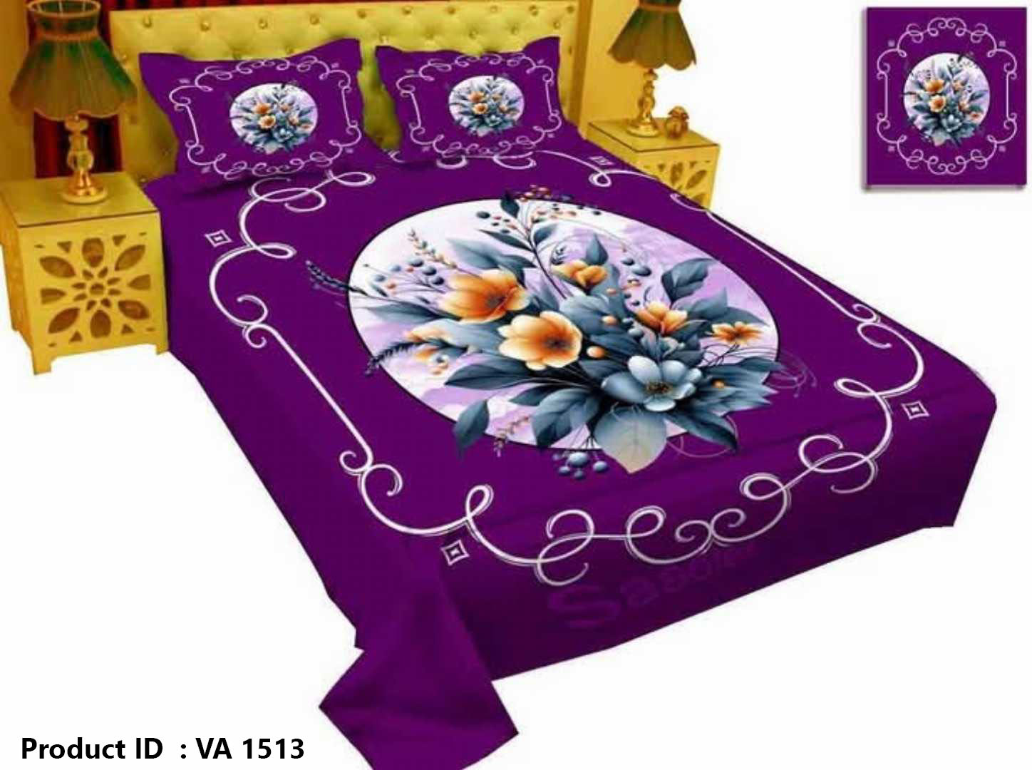 Digital Home Tex Luxury Panel Cotton Bed Sheet King Size