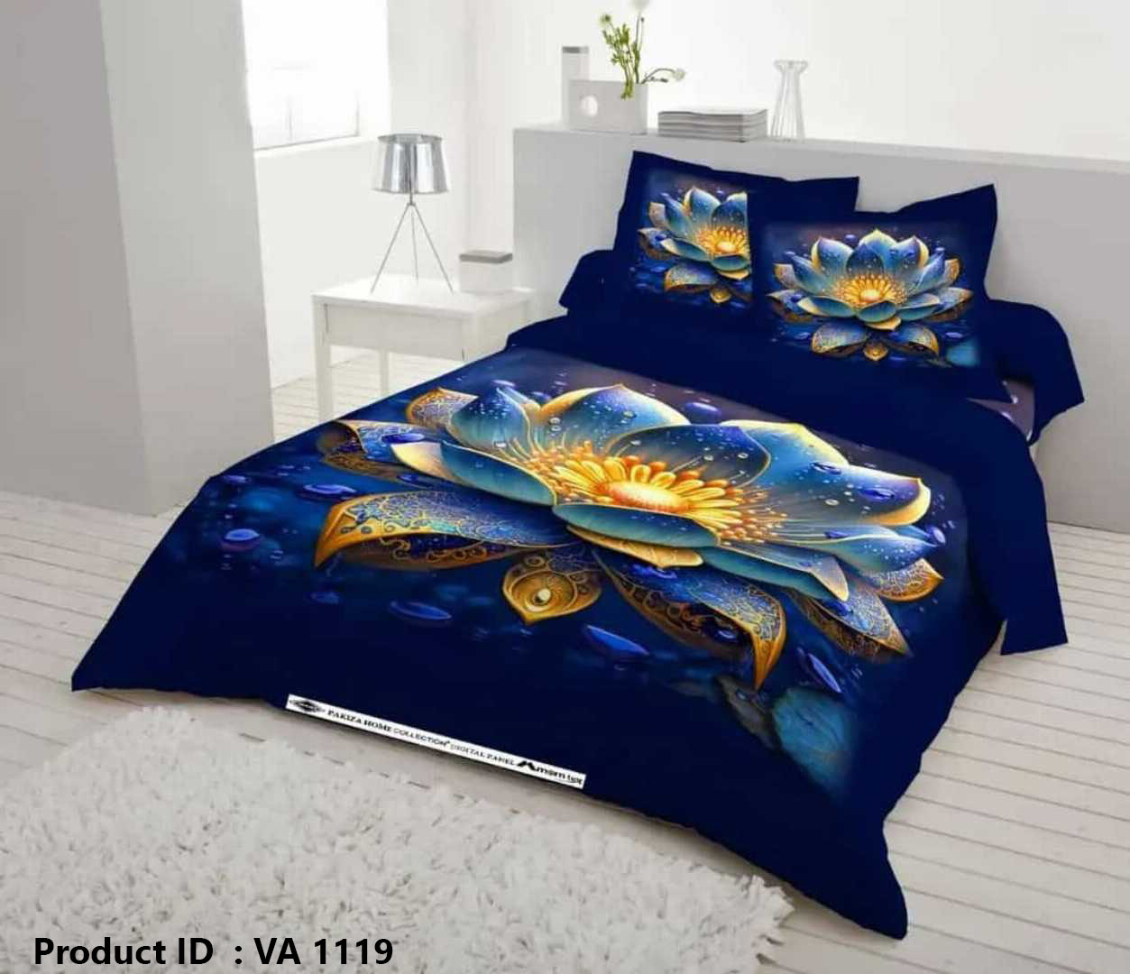 Digital 3D Print Luxury Panel Bed Sheet King Size
