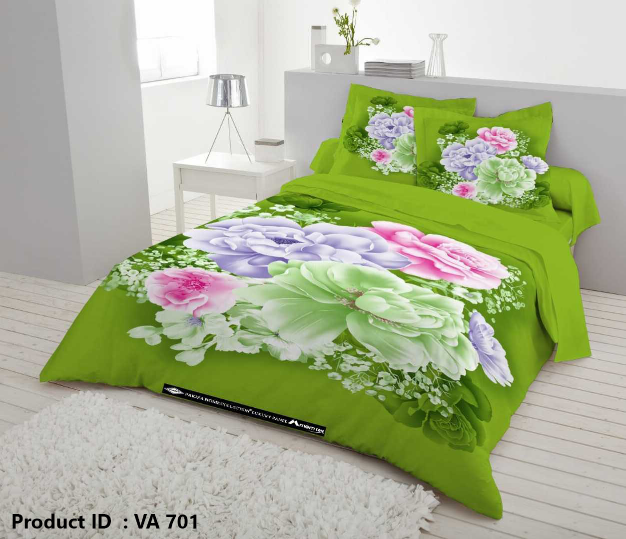 Digital Home Tex Luxury Panel Cotton Bed Sheet King Size