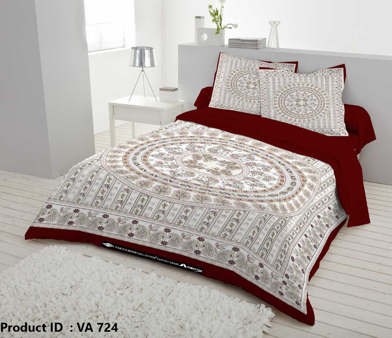 Digital Home Tex Luxury Panel Cotton Bed Sheet King Size